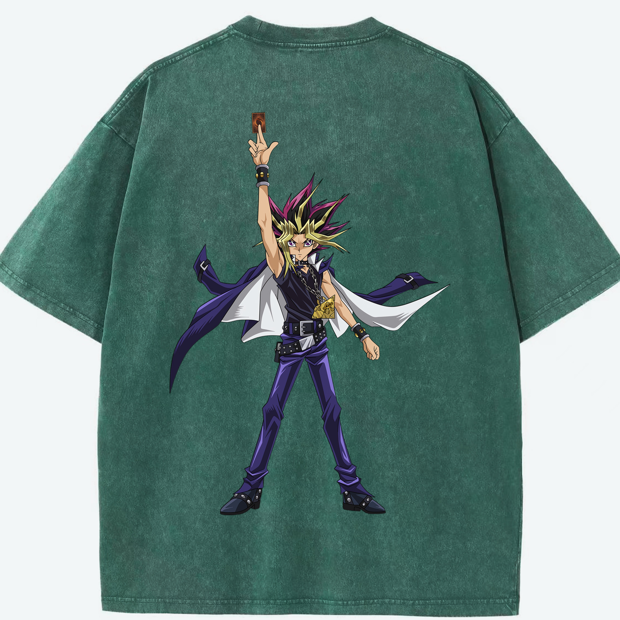 （画像用） 遊☆戯☆王 Yu-Gi-Oh! 綿100% ヴィンテージ風 半袖Tシャツ（背面プリント）